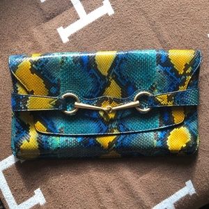 Gucci  bright bit python clutch